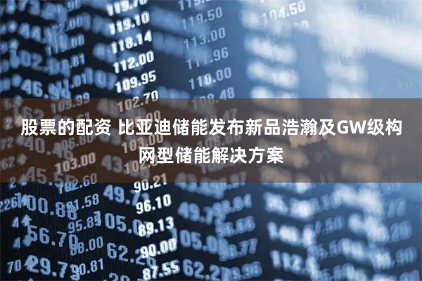 股票的配资 比亚迪储能发布新品浩瀚及GW级构网型储能解决方案